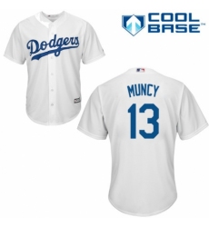 Youth Majestic Los Angeles Dodgers #13 Max Muncy Authentic White Home Cool Base MLB Jersey