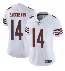 Women's Chicago Bears #14 Olamide Zaccheaus White 2025 Vapor Stitched Jersey(Run Small)