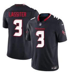 Men's Houston Texans #3 Kamari Lassiter Navy 2026 F.U.S.E. Vapor Limited Stitched Football Jersey