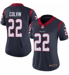 Women's Nike Houston Texans #22 Aaron Colvin Navy Blue Team Color Vapor Untouchable Elite Player NFL Jersey