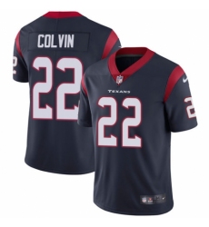 Youth Nike Houston Texans #22 Aaron Colvin Navy Blue Team Color Vapor Untouchable Elite Player NFL Jersey
