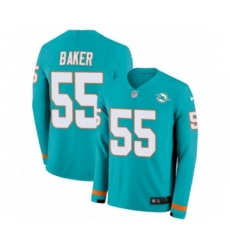 Youth Nike Miami Dolphins #70 Ja'Wuan James Limited Aqua Therma Long Sleeve NFL Jersey