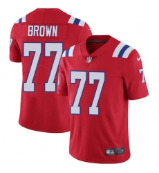 Men's Nike New England Patriots #77 Trent Brown Red Alternate Vapor Untouchable Limited Player NFL Jersey