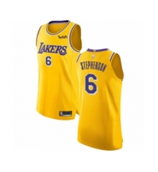 Men's Los Angeles Lakers #6 Lance Stephenson Authentic Gold Basketball Jersey - Icon Edition