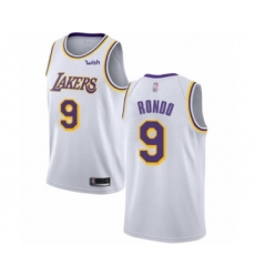 Men's Los Angeles Lakers #9 Rajon Rondo Authentic White Basketball Jersey - Association Edition