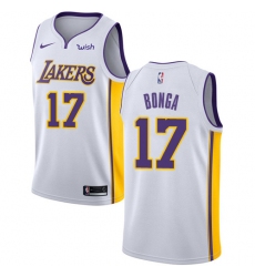Men's Nike Los Angeles Lakers #17 Isaac Bonga Swingman White NBA Jersey - Association Edition