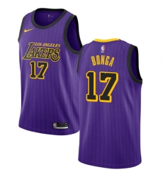 Youth Nike Los Angeles Lakers #17 Isaac Bonga Swingman Purple NBA Jersey - City Edition