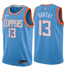 Men's Nike Los Angeles Clippers #13 Marcin Gortat Swingman Blue NBA Jersey - City Edition
