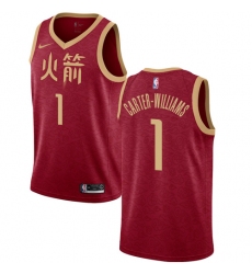 Men's Nike Houston Rockets #1 Michael Carter-Williams Swingman Red NBA Jersey - 2018 19 City Edition