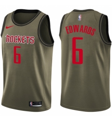 Men's Nike Houston Rockets #6 Vincent Edwards Swingman Green Salute to Service NBA Jersey