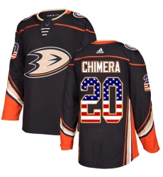 Men's Adidas Anaheim Ducks #20 Jason Chimera Authentic Black USA Flag Fashion NHL Jersey