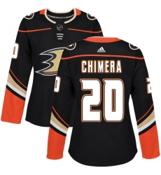 Women's Adidas Anaheim Ducks #20 Jason Chimera Authentic Black Home NHL Jersey