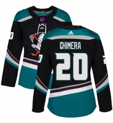 Women's Adidas Anaheim Ducks #20 Jason Chimera Authentic Black Teal Third NHL Jersey