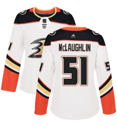 Women's Adidas Anaheim Ducks #51 Blake McLaughlin Authentic White Away NHL Jersey