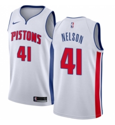 Women's Nike Detroit Pistons #41 Jameer Nelson Swingman White NBA Jersey - Association Edition