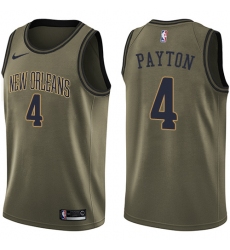 Men's Nike New Orleans Pelicans #4 Elfrid Payton Swingman Green Salute to Service NBA Jersey