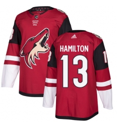 Men's Adidas Arizona Coyotes #13 Freddie Hamilton Authentic Burgundy Red Home NHL Jersey