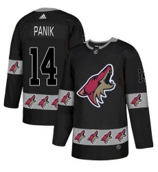 Men's Adidas Arizona Coyotes #14 Richard Panik Authentic Black Team Logo Fashion NHL Jersey