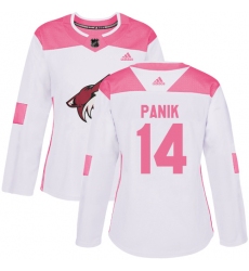 Women's Adidas Arizona Coyotes #14 Richard Panik Authentic White Pink Fashion NHL Jersey