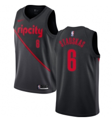 Men's Nike Portland Trail Blazers #6 Nik Stauskas Swingman Black NBA Jersey - 2018 19 City Edition