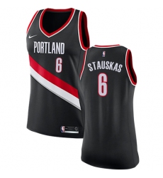 Women's Nike Portland Trail Blazers #6 Nik Stauskas Swingman Black NBA Jersey - Icon Edition