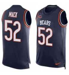 Men's Nike Chicago Bears #52 Khalil Mack Limited Navy Blue Player Name & Number Tank Top NFL Jersey