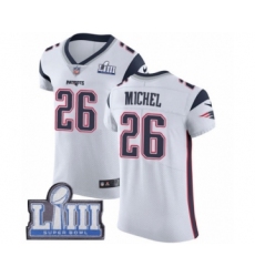 Men's Nike New England Patriots #26 Sony Michel White Vapor Untouchable Elite Player Super Bowl LIII Bound NFL Jersey