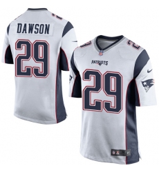 Men's Nike New England Patriots #29 Duke Dawson Game White NFL Jersey