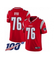 Men's New England Patriots #76 Isaiah Wynn Limited Red Inverted Legend 100th Season Football Jersey