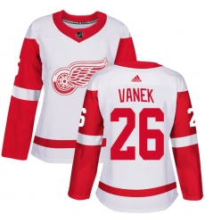 Women's Adidas Detroit Red Wings #26 Thomas Vanek Authentic White Away NHL Jersey