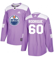Youth Adidas Edmonton Oilers #60 Olivier Rodrigue Authentic Purple Fights Cancer Practice NHL Jersey