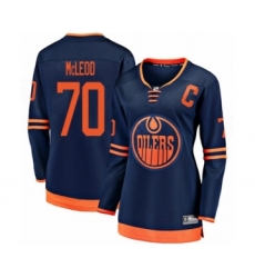 Women's Edmonton Oilers #70 Ryan McLeod Authentic Navy Blue Alternate Fanatics Branded Breakaway Hockey Jersey