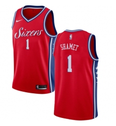Women's Nike Philadelphia 76ers #1 Landry Shamet Swingman Red NBA Jersey Statement Edition