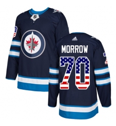 Men's Adidas Winnipeg Jets #70 Joe Morrow Authentic Navy Blue USA Flag Fashion NHL Jersey