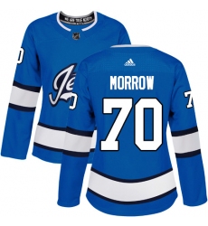 Women's Adidas Winnipeg Jets #70 Joe Morrow Authentic Blue Alternate NHL Jersey