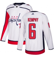 Men's Adidas Washington Capitals #6 Michal Kempny Authentic White Away NHL Jersey