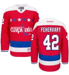 Men's Reebok Washington Capitals #42 Martin Fehervary Authentic Red Third NHL Jersey