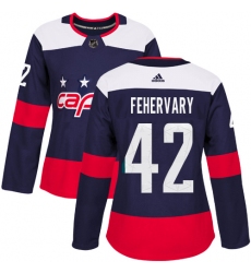 Women's Adidas Washington Capitals #42 Martin Fehervary Authentic Navy Blue 2018 Stadium Series NHL Jersey