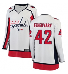 Women's Washington Capitals #42 Martin Fehervary Fanatics Branded White Away Breakaway NHL Jersey