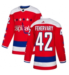 Youth Adidas Washington Capitals #42 Martin Fehervary Authentic Red Alternate NHL Jersey