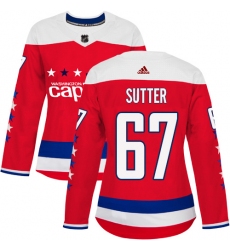 Women's Adidas Washington Capitals #67 Riley Sutter Authentic Red Alternate NHL Jersey