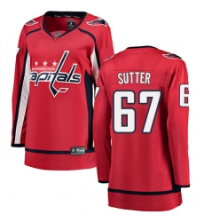 Women's Washington Capitals #67 Riley Sutter Fanatics Branded Red Home Breakaway NHL Jersey