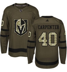 Men's Adidas Vegas Golden Knights #40 Ryan Carpenter Authentic Green Salute to Service NHL Jersey