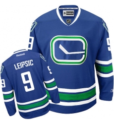Youth Reebok Vancouver Canucks #9 Brendan Leipsic Authentic Royal Blue Third NHL Jersey