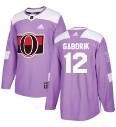 Youth Adidas Ottawa Senators #12 Marian Gaborik Authentic Purple Fights Cancer Practice NHL Jersey