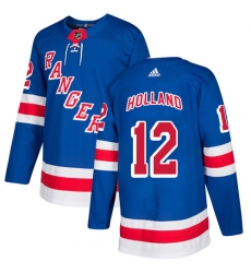 Men's Adidas New York Rangers #12 Peter Holland Premier Royal Blue Home NHL Jersey