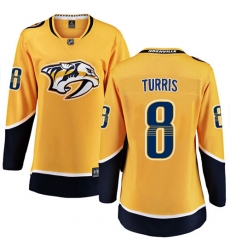 Women's Nashville Predators #8 Kyle Turris Fanatics Branded Gold Home Breakaway NHL Jersey