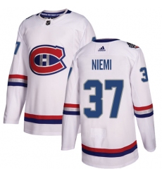 Youth Adidas Montreal Canadiens #37 Antti Niemi Authentic White 2017 100 Classic NHL Jersey