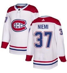 Youth Adidas Montreal Canadiens #37 Antti Niemi Authentic White Away NHL Jersey