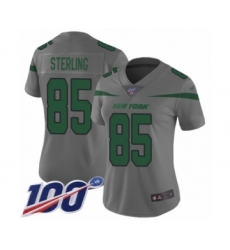 Women's New York Jets #85 Neal Sterling Limited Gray Inverted Legend 100th Season Football Jersey